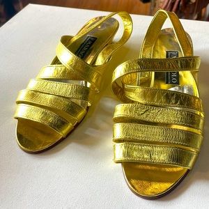 Maraolo leather Strappy gold sandals